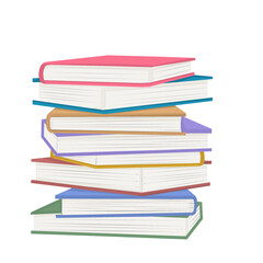 Hand drawn flat design stack of book