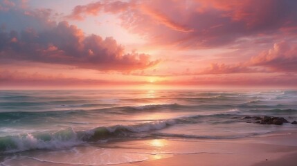 Fototapeta na wymiar Sunset Serenity, sunset over the sea