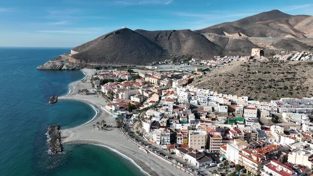 vista a&eacute;rea de la costa del municipio de Castell de Ferro en la provincia de Granada, Andaluc&iacute;a