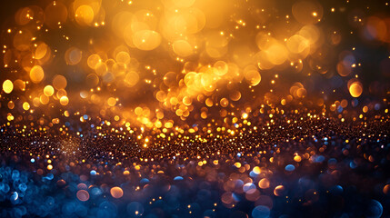 Obraz na płótnie Canvas glitter gold bokeh Colorfull Blurred abstract background for birthday, anniversary, wedding, new year eve or Christmas. generative ai