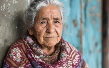 An Old Native American Woman With White Hair