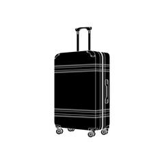 Travel Suitcase icon in black fill style. Summer vacation graphic element template in trendy style. Editable vector for you.