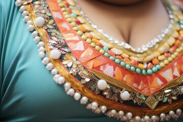 closeup, detailed beading of plussize ballet costume