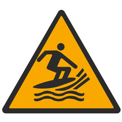 WARNING PICTOGRAM, WARNING; SURFING ISO 7010 - W046, SVG