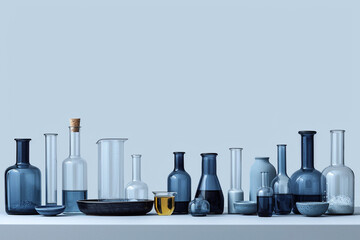 set of laboratory glassware