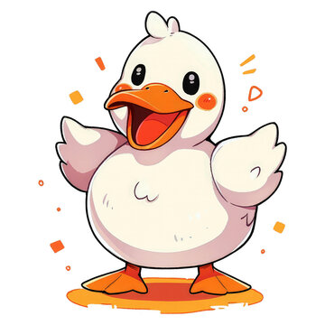 Cute Duck Cartoon Animal. Duck pet cartoon character image