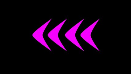 Pink neon arrow with glowing effect. arrow sign, Safety type. 3D rendering, realistic isolated neon sign of Arrow logo decoration and template covering on the black background.