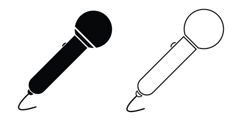 microphone icon. mic symbol vector illustration on transparent background.  - obrazy, fototapety, plakaty