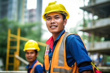 close up of construction worker on the site