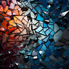 Abstract mosaic of shattered glass. 