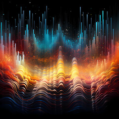 Fototapeta na wymiar Abstract representation of a music festival as sound waves.