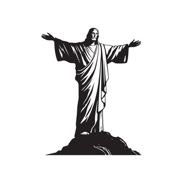 Christ The Redeemer Of Brazil Vector Image