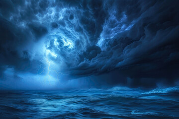 Thunderstruck: Storm Surge at Sea - obrazy, fototapety, plakaty