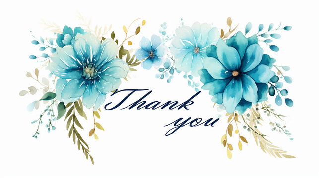 Floral thank you card with flowers