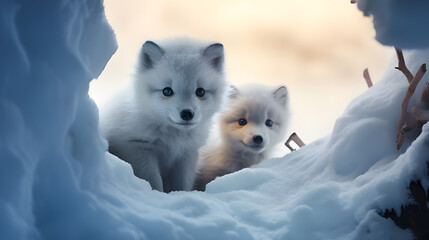 foxes' in the snow