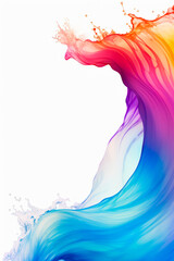 Obraz premium Colorful wave of water on white background with white background.