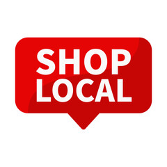 Shop Local Text In Red Rectangle Shape For Sale Promotion Business Marketing Social Media Information Announcement
