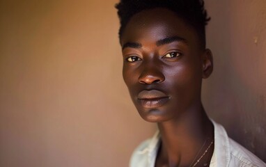 Obraz premium Portrait of a Black Man With a Necklace