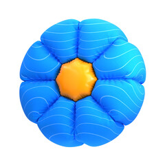 3D Render inflated abstract Flower balloon clipart - Great for web design or print projects. 