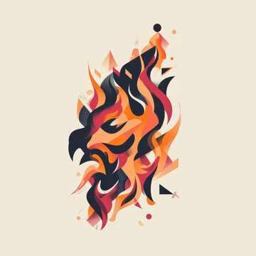 minimalistic abstract T-shirt design featuring a subtle yet distinctive representation of a flaming politician.