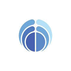 Sphere blue splash water symbol logo