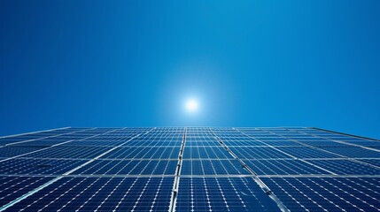 Solar panel plant, renewable energy concept