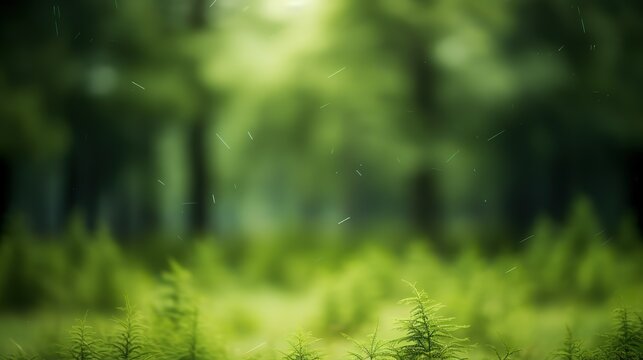 Fototapeta abstract unfocused fuzzy green forest foliage background