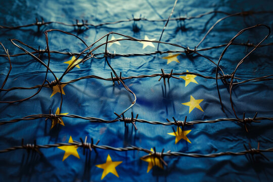 Flag of Europe Amidst Obstacles