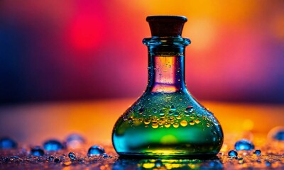 glass of water with bottle