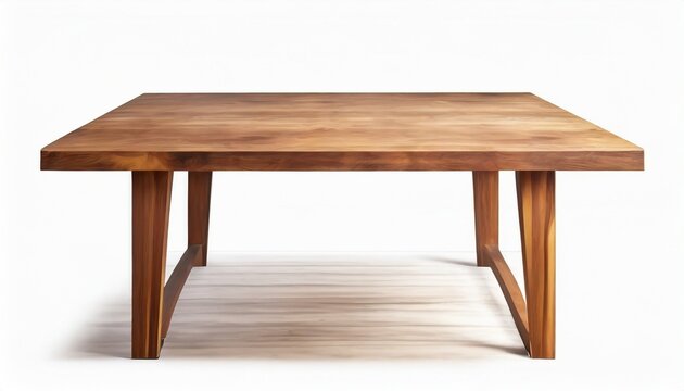midcentury modern wood dining table isolated on background