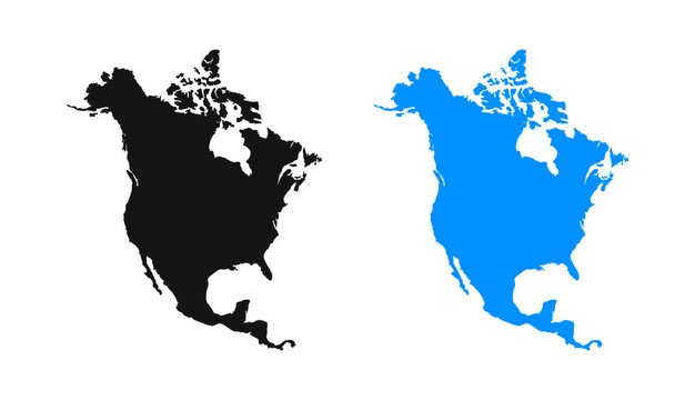 north America continent. North America Map. North America shape