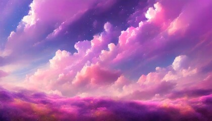 dreamscape with thousands of pink and purple colors - obrazy, fototapety, plakaty