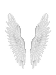 Fototapeta premium 3D Realistic Pair Of White Angel Style Wings