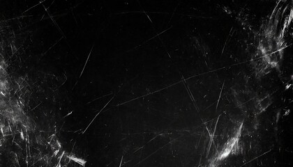 white scratches and dust on black background vintage scratched grunge plastic broken screen texture scratched glass surface wallpaper space for text - obrazy, fototapety, plakaty