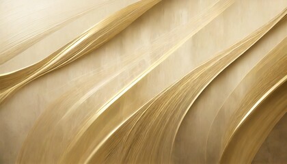graphic abstraction a cascade of smooth golden lines in beige tones interior printing template for printing