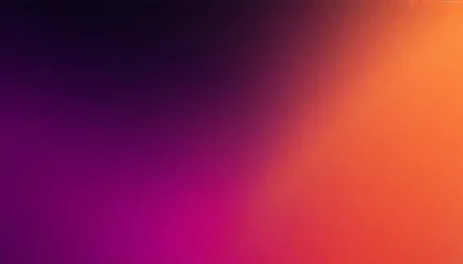 Deurstickers abstract grainy gradient background purple pink orange black glowing color wave dark backdrop noise texture banner poster header design © Kelsey