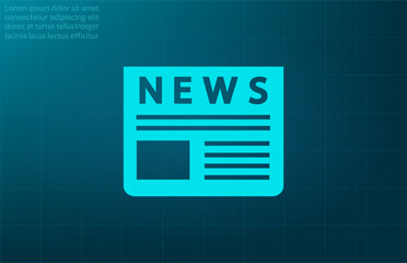 News chat, news symbol. Vector illustration on blue background. Eps 10.