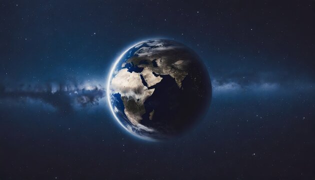 nightly planet earth in dark outer space civilization elements of this image furnished by nasa