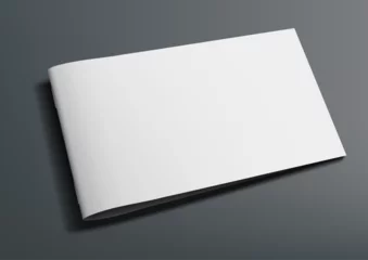 Fototapete Rund Grau 3D Blank Landscape Brochure Or Magazine On Gray  © prah