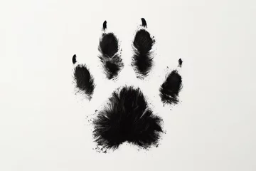 Muurstickers Black cat Handprint isolated on solid white background. ai generative © Anna