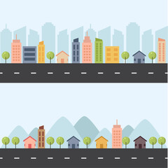 Vector Illustration of Town Landscape