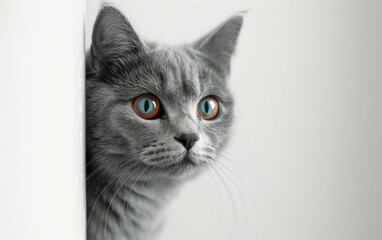 Obraz premium Portrait of a surprised cat.