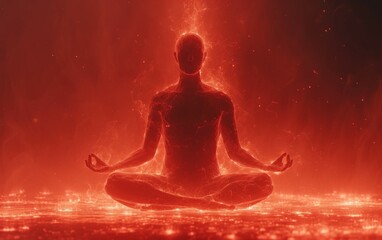 Fototapeta na wymiar A spirally swirling energy field around a meditating person.