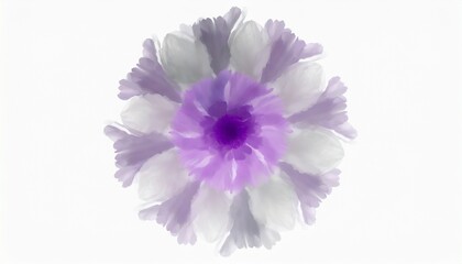 an ethereal blend of violet and lavender gray abstract blooming shape isolated on a background 