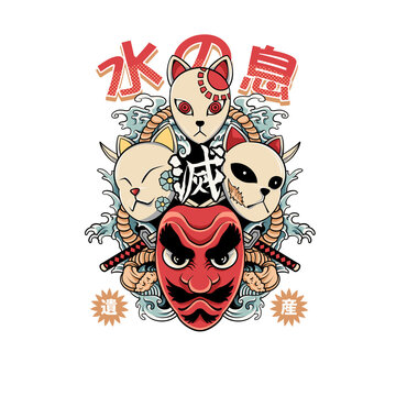 Tengu is a mythological creature in Japanese belief that is often depicted as having a long nose and wings. The Tengu mask is a traditional mask used in Noh theater performances to depict the Tengu ch