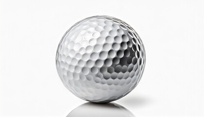 close up of a golf ball isolated on white background
