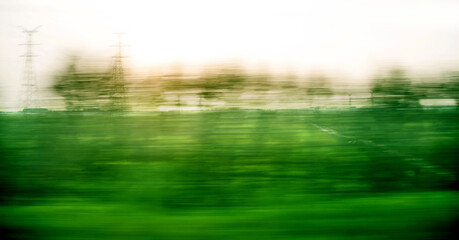 Abstract background with trees trunks motion blurred