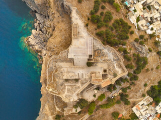 Acropolis of Lindos town, Rhodes. Top down view
