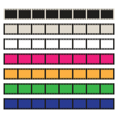 Film strip set, vector illustration