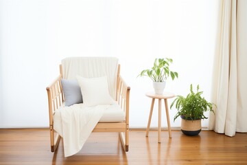 organic cotton bedding draped over a chair